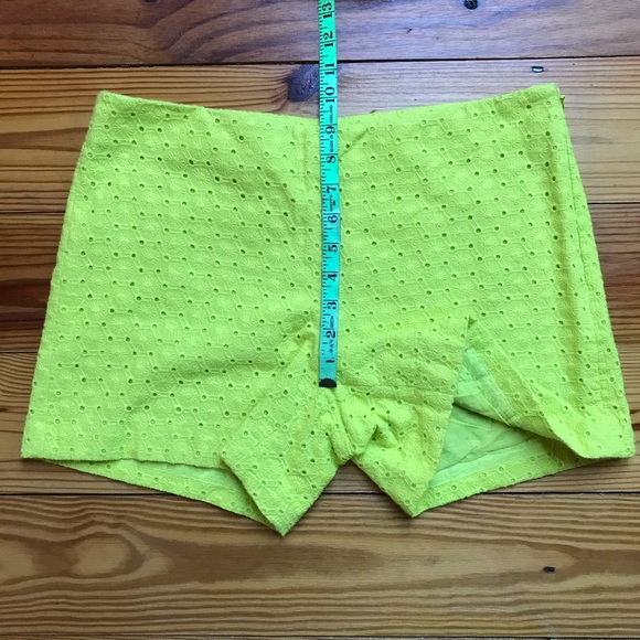 Ann Taylor Green Yellow Eyelet Shorts, EUC, 4 - Picture 8 of 10